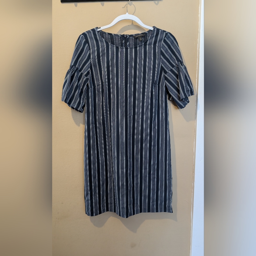 Banana Republic Striped Mini Dress in Dark Blue and White